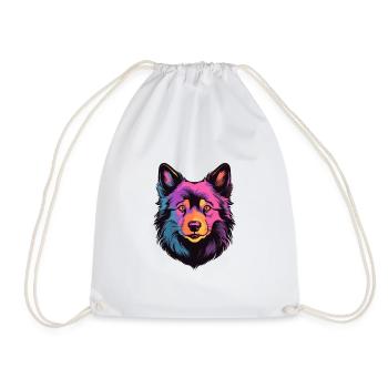 Schipperke chien race aquarelle dessin animé Kawaii Col - Sac de sport léger - blanc - Devant