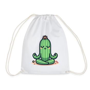Cactus Zen - Pose de plante paisible - Sac de sport léger - blanc - Devant