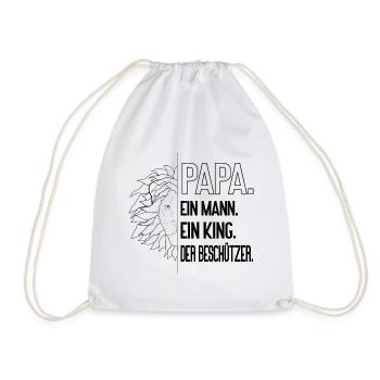 Papa Leo - Lion-strong dad, a man, a king - Drawstring Bag - white - Front