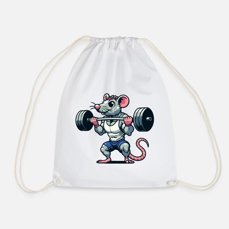 Mighty Mouse Lifter: Der Workout-Krieger - Turnbeutel - Weiß
