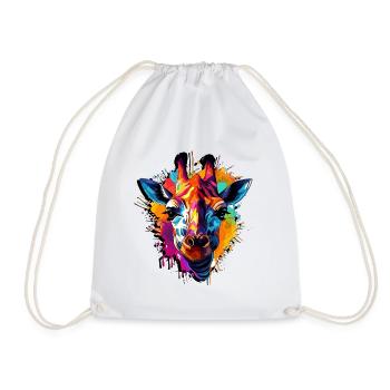 Abstract Giraffe Design - Arte Moda - Drawstring Bag - white - Front