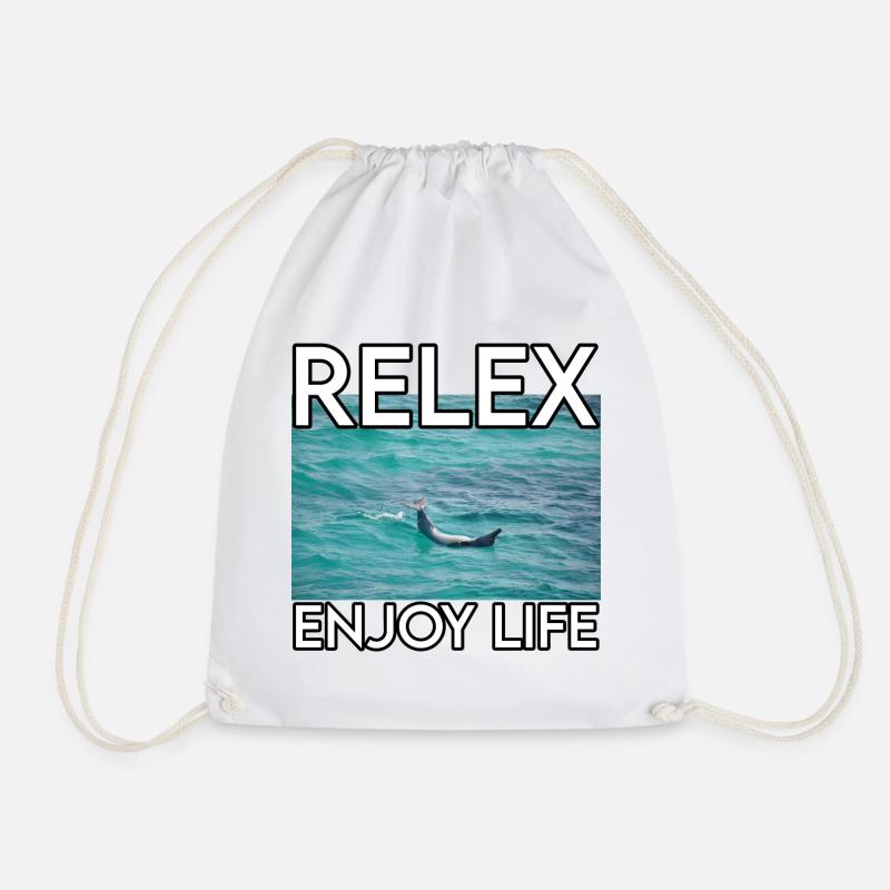 Relax am Meer – Lebensfreude - Turnbeutel - Weiß