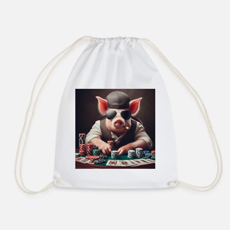 Cochon de poker - Sac de sport léger - blanc