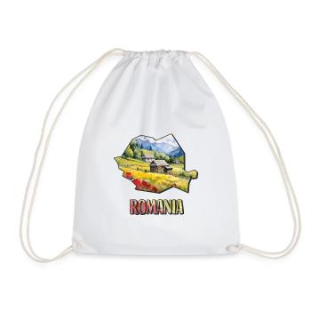 Carte à l’aquarelle Roumanie - Sac de sport léger - blanc - Devant