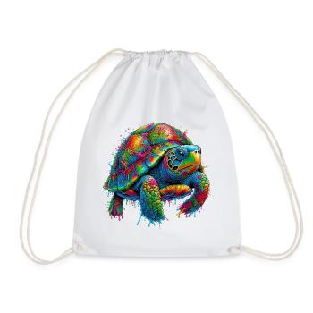 Turtle - Drawstring Bag - white - Front