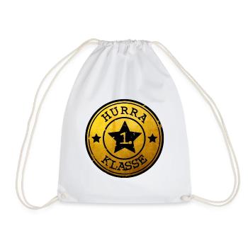 Hurrah 1ère Classe - Emblème Étoile or noir - Sac de sport léger - blanc - Devant
