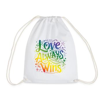 LGBTQ Pride Month - Love Always Wins - Drawstring Bag - white - Front