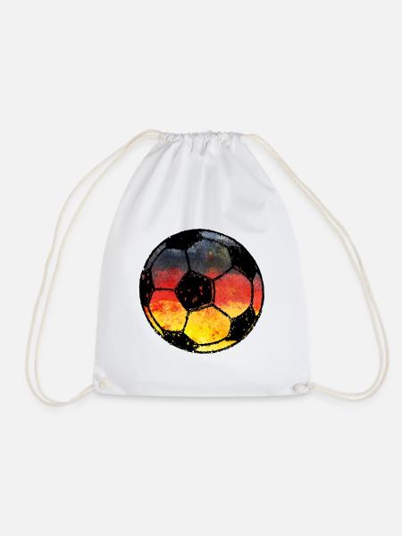 Fußball Deutschland - schwarz rot gold  - Turnbeutel - Weiß