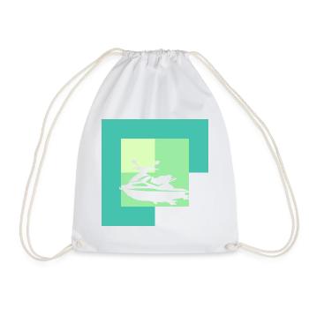 Water Sports Motorboat Wakeskate - Drawstring Bag - white - Front