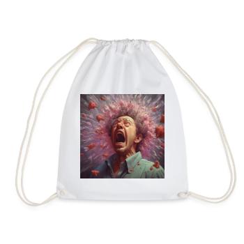 Bacteria fly when sneezing - Drawstring Bag - white - Front