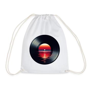 Disque de musique LP vinyle, Retro Sunset - Sac de sport léger - blanc - Devant