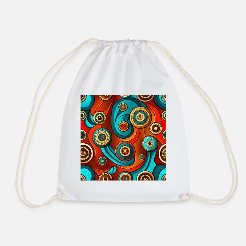 Modèle sans couture Ajrakh moderne - Sac de sport léger - blanc