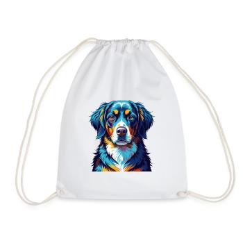 Appenzeller Sennenhund Dog Breed Cartoon Kawaii - Drawstring Bag - white - Front