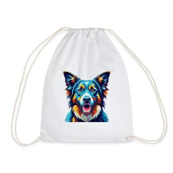 Berger Basque Chien Race Coloré Dessin Animé Kawaii - Sac de sport léger - blanc - Devant
