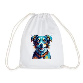 Billy Dog Race Coloré Aquarelle Dessin animé Kawaii - Sac de sport léger - blanc - Devant