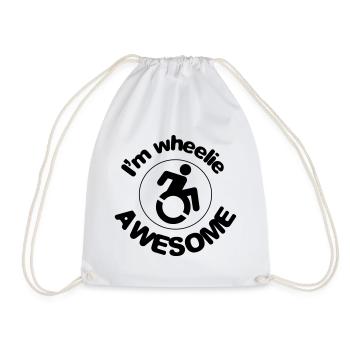 Je suis super dans mon fauteuil roulant # - Sac de sport léger - blanc - Devant