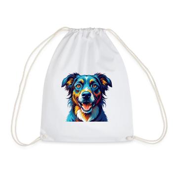 Mountain Cur Hunderasse Bunte Karikatur Kawaii - Turnbeutel - Weiß - Vorne