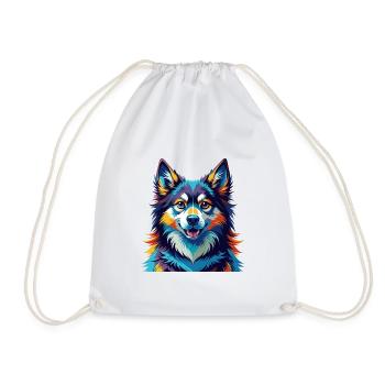 Finlandais Laponie Chien Race Coloré Dessin Animé Kawaii - Sac de sport léger - blanc - Devant