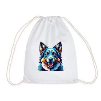 Garafian Shepherd Dog Breed Cartoon Kawaii - Drawstring Bag - white - Front