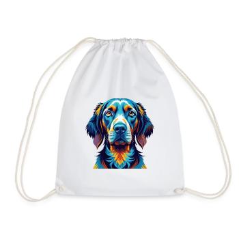 Majestic Tree Hound Dog Breed Cartoon Kawaii - Drawstring Bag - white - Front