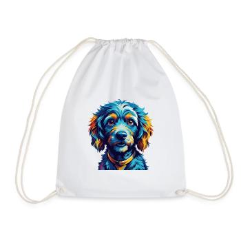 Caniche Chien Race Coloré Dessin Animé Kawaii - Sac de sport léger - blanc - Devant
