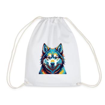 Seppala Siberian Sleddog Breed Cartoon Kawaii - Drawstring Bag - white - Front