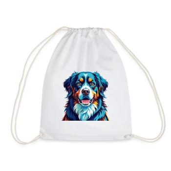 Berner Laufhund Dog Breed Colorful Cartoon Kawaii - Drawstring Bag - white - Front
