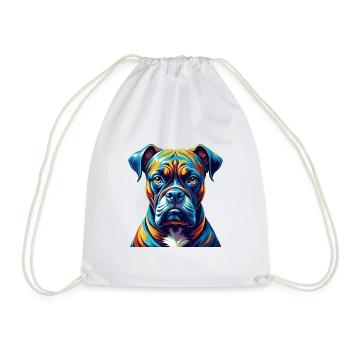 Bull Boxer Hund Rasse Bunt Karikatur Kawaii - Turnbeutel - Weiß - Vorne