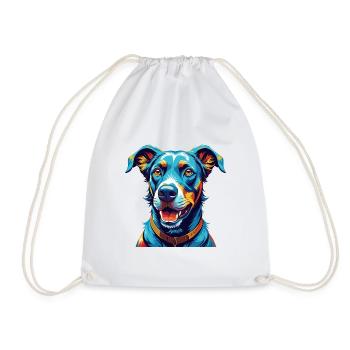 Chien en dentelle bleue race Dessin animé coloré Kawaii - Sac de sport léger - blanc - Devant