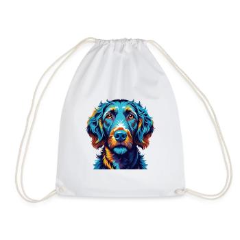 Curly Coated Retriever Hunderasse Karikatur Kawaii - Turnbeutel - Weiß - Vorne