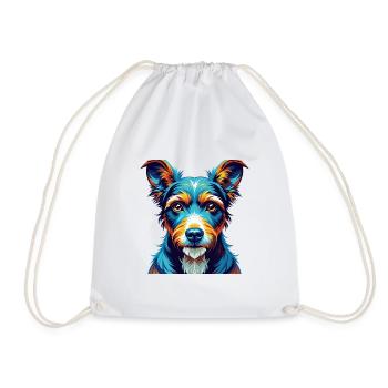 Chilean Fox Terrier Dog Breed Cartoon Kawaii - Drawstring Bag - white - Front