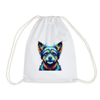 Kai Ken Dog Breed Colorful Cartoon Kawaii - Drawstring Bag - white - Front