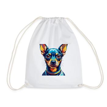 Miniatur Pinscher Hunderasse Cartoon Kawaii - Turnbeutel - Weiß - Vorne