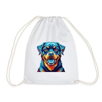 Rottweiler Chien Race Coloré Dessin Animé Kawaii - Sac de sport léger - blanc - Devant
