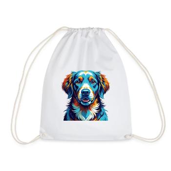 Retriever Dog Breed Colorful Cartoon Kawaii - Drawstring Bag - white - Front