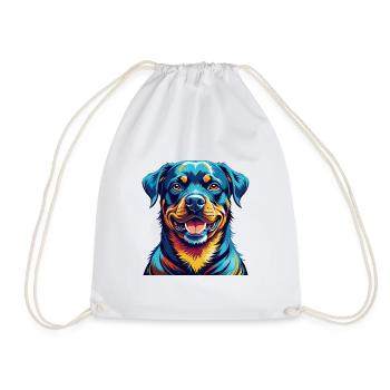 Rottweiler Chien Race Coloré Dessin Animé Kawaii - Sac de sport léger - blanc - Devant