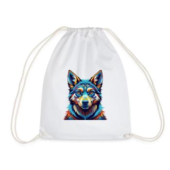 Tamaskan Dog Breed Colorful Cartoon Kawaii - Drawstring Bag - white - Front