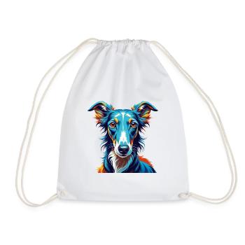 Lévrier polonais Chien race Coloré Dessin animé Kawaii - Sac de sport léger - blanc - Devant