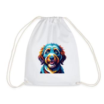 Spanish Water Dog Breed Colorful Cartoon Kawaii - Drawstring Bag - white - Front