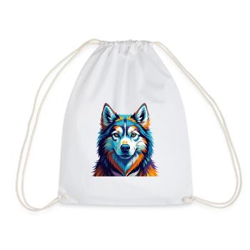 Husky sibérien race chien dessin animé coloré Kawaii - Sac de sport léger - blanc - Devant