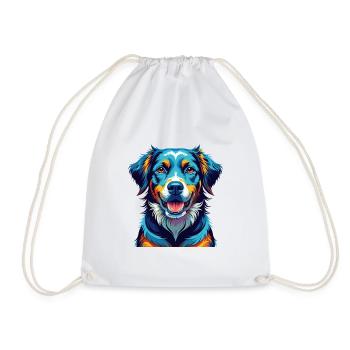 Mountain Cur Hunderasse Bunte Karikatur Kawaii - Turnbeutel - Weiß - Vorne