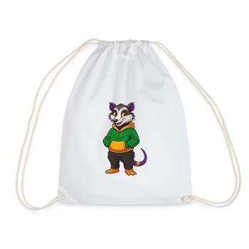 Possum Funny Kawaii Cartoon Character Clipart - Drawstring Bag - white - Front
