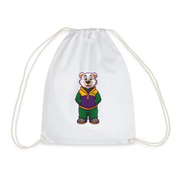 ours polaire drôle kawaii dessin animé personnage clipart - Sac de sport léger - blanc - Devant