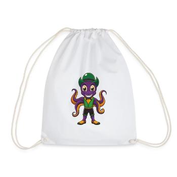 Oktopus Lustige Kawaii Cartoon Figur Clipart - Turnbeutel - Weiß - Vorne