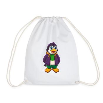 Pinguin Lustige Kawaii Cartoon Figur Clipart - Turnbeutel - Weiß - Vorne