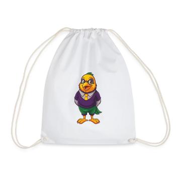 Canari oiseau drôle Kawaii dessin animé Personnage Clipart - Sac de sport léger - blanc - Devant