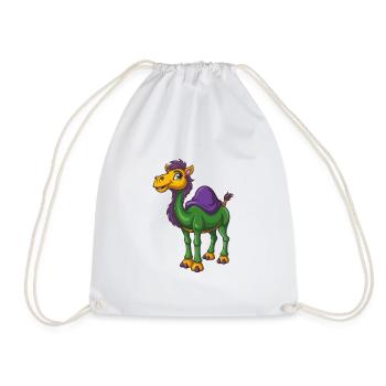 Camel Funny Kawaii Cartoon Character Clipart - Drawstring Bag - white - Front
