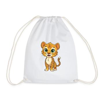 léopard mignon personnage de dessin animé kawaii clipart - Sac de sport léger - blanc - Devant