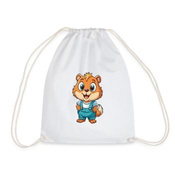 Gopher Mignon Personnage De Dessin Animé Kawaii Clipart - Sac de sport léger - blanc - Devant