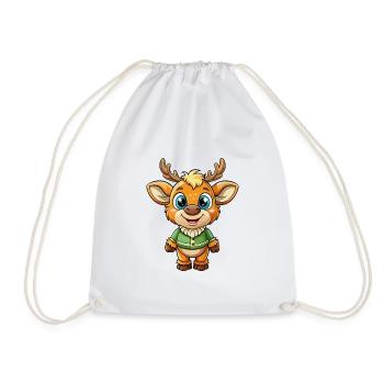 Elch Niedliche Zeichentrickfigur Kawaii Clipart - Turnbeutel - Weiß - Vorne
